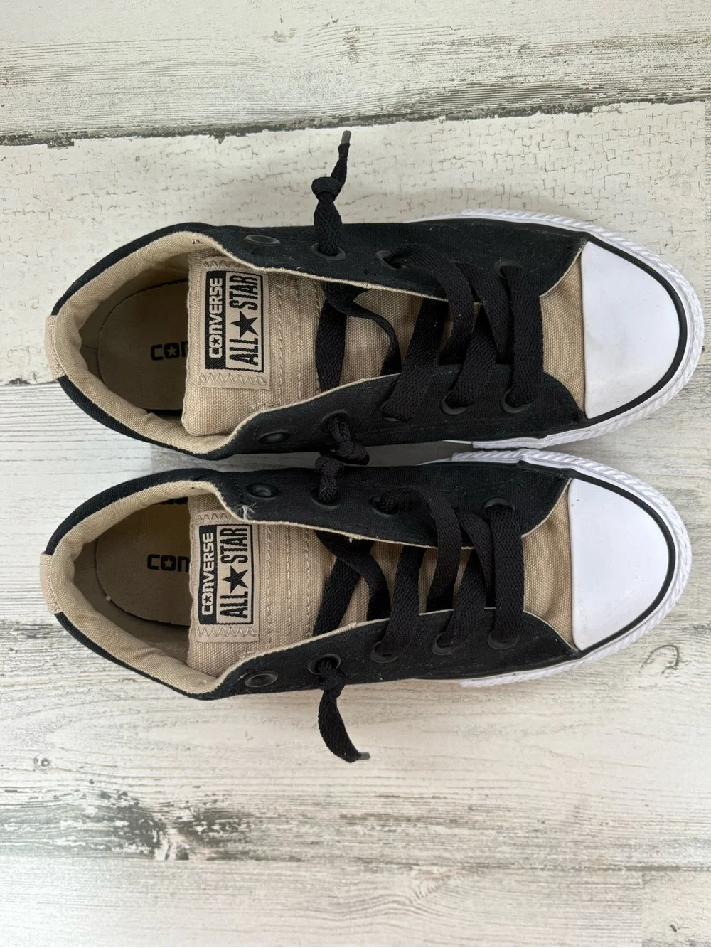 Converse CTAS Youth/Little Kids Size 2 Unisex Slip On Sneakers In Khaki Black